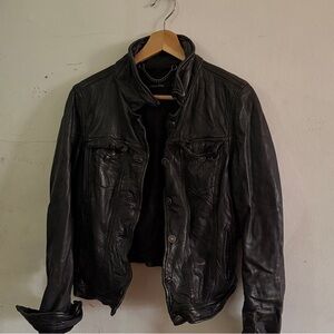 Muubaa Dark Leather Jacket